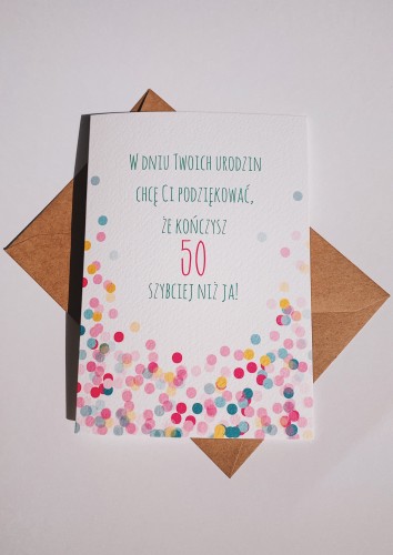 Kartka na 50 ste urodziny PINK