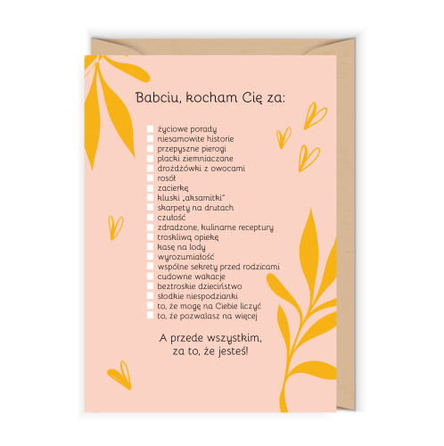 Kartka na Dzień Babci Kocham Cię