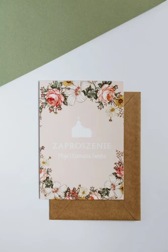 Zaproszenie na I Komunie Świętą BRZOSKWINKA